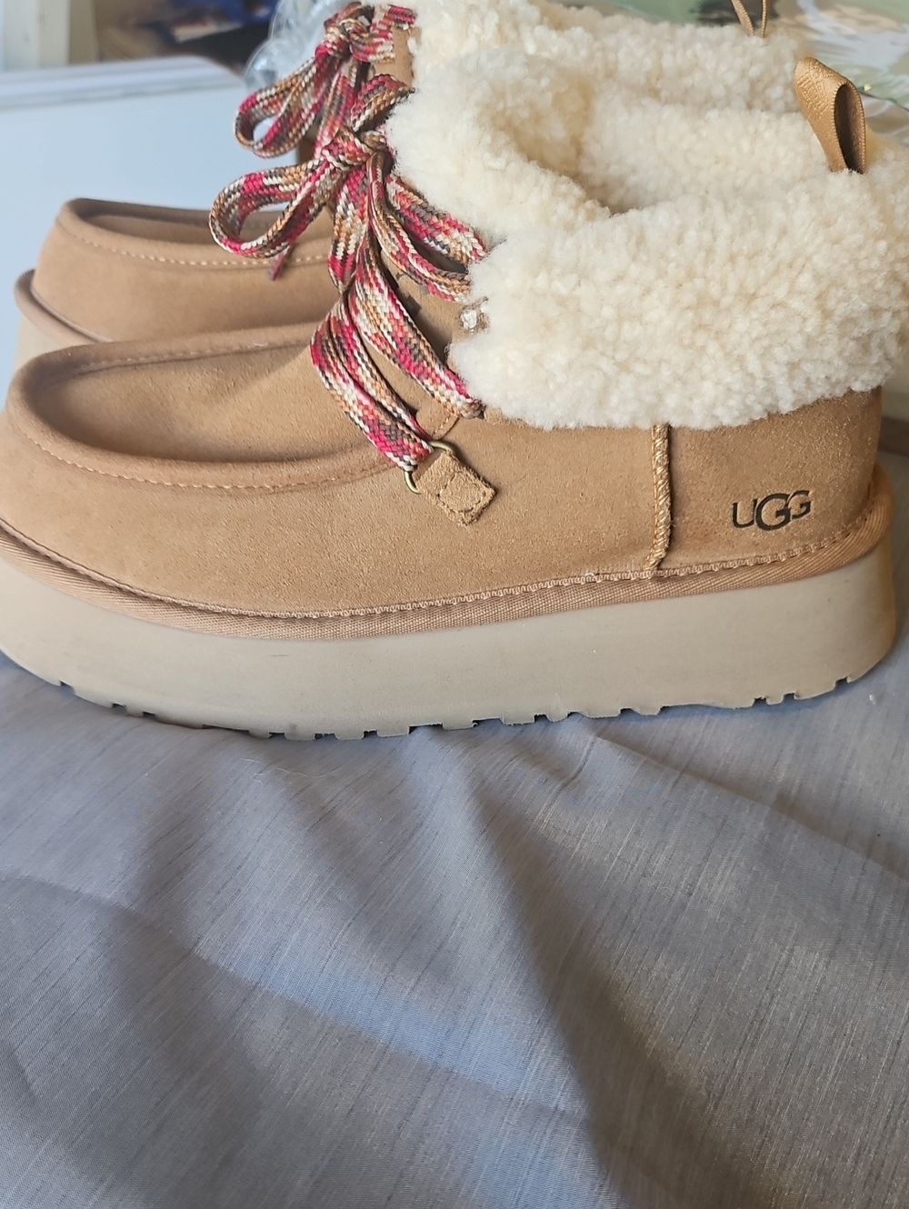 Australian UGG Chestnut Suede Lace-Up Booties - Picture 5 of 5